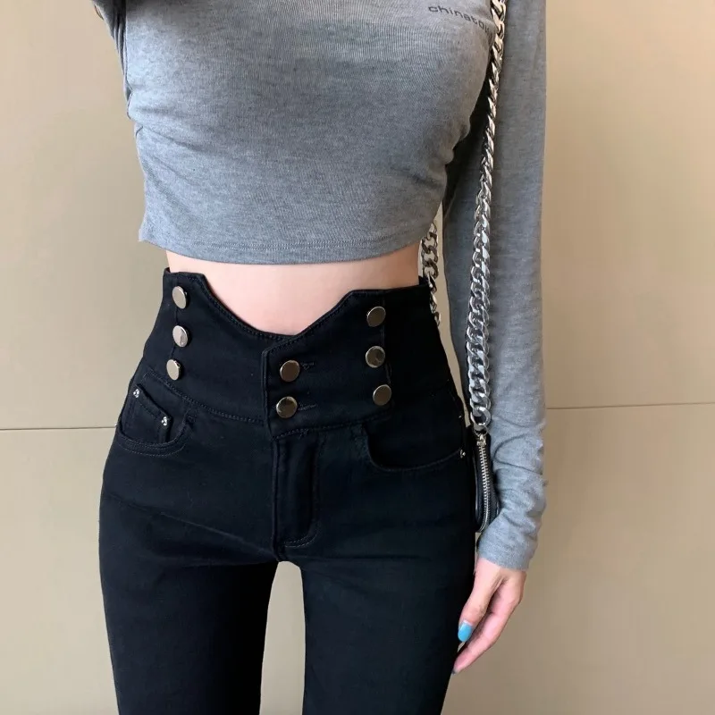 

Jeans Women's High Waist Black Leggings 2020 New Slim Fit Slimming Stretch Feet Pants Fashion All-Match Pencil Pants Fashion