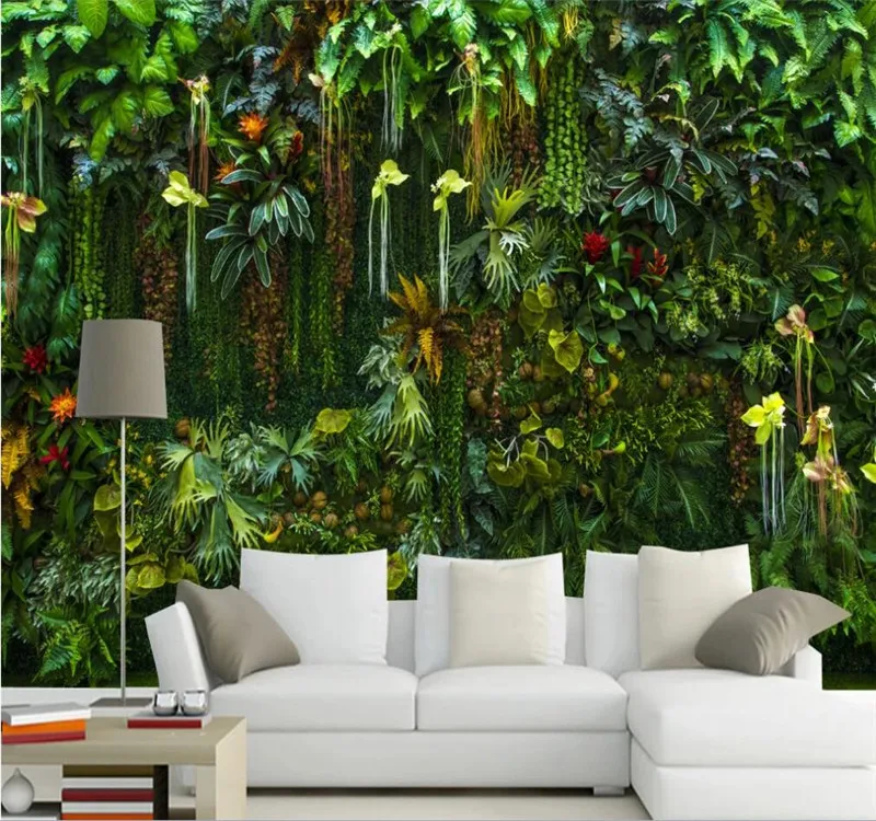 Фотообои на заказ с изображением тропических лесов красивых цветов растений