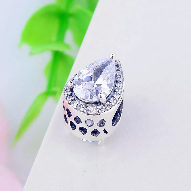 925 пробы серебряная ограненная циркониевая Хрустальная бусина подходит для