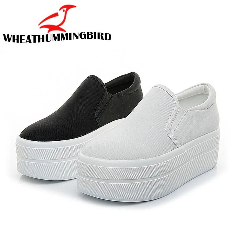 

women flat platform canvas shoes canvas flats women casual shoes girls Student thick soled Loafers Lady Slip on MC-12