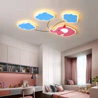 cartoon children led ceiling light with remote control cloud bird star shape ac 220v ceiling chandelier lamp kids baby girl boy