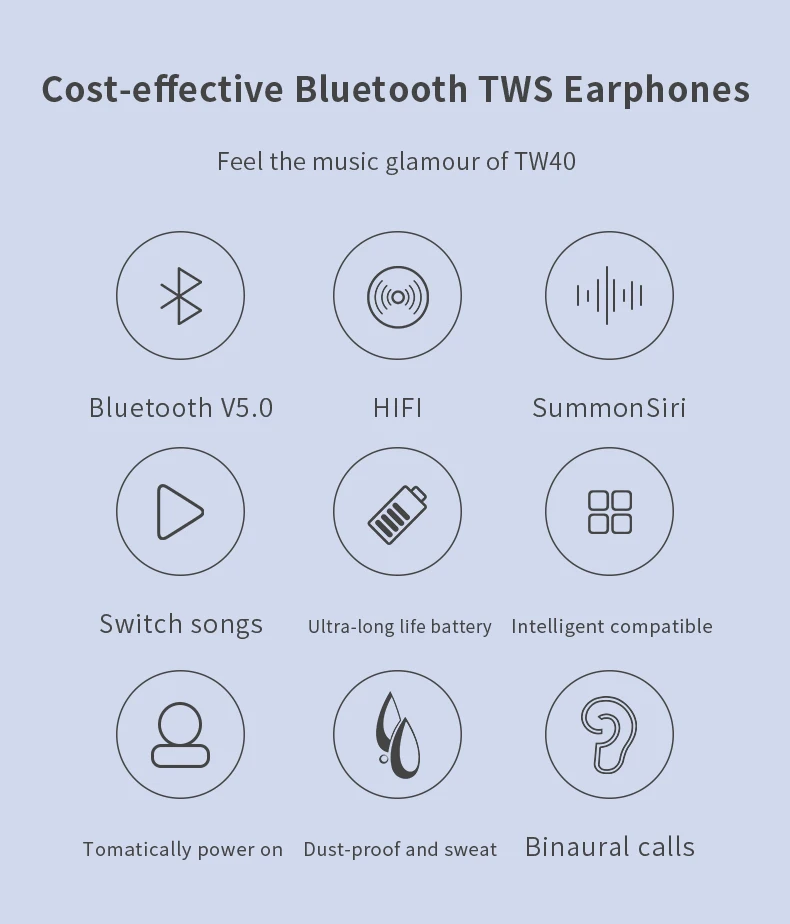 TW40 мини беспроводные Bluetooth 5,0 наушники монитор шумоизоляция в уши 6D 3D HiFi стерео Спортивная гарнитура с HD микрофоном