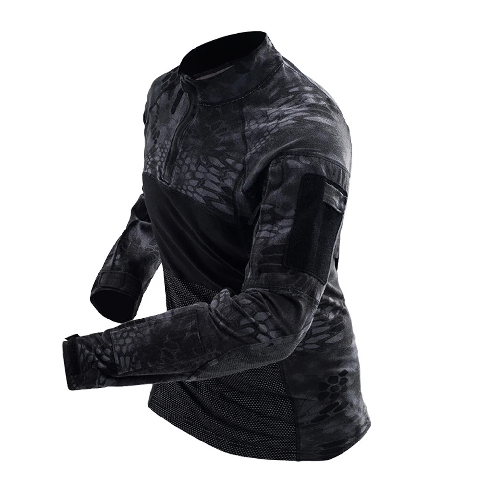 Мужская камуфляжная футболка с длинным рукавом рип-стоп Мультикам пейнтболу