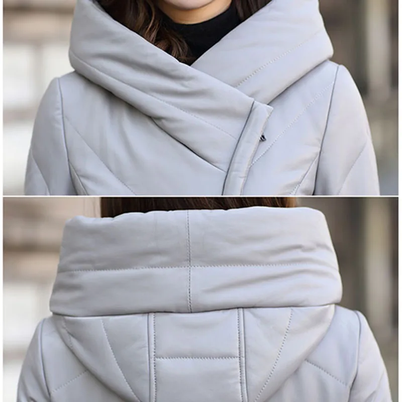 Женская куртка из натуральной овечьей кожи женская зимняя на утином пуху пуховик