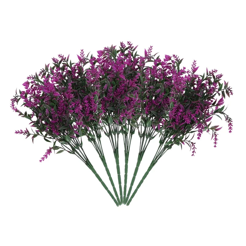 

Artificial Lavender Flowers Plants 6 Pieces,Lifelike Uv Resistant Fake Shrubs Greenery Bushes Bouquet To Brighten Up Your Home K
