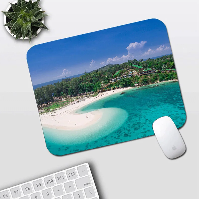 

MRGLZY Seaside Landscape Non-slip Table Mat Cartoon Dynamic Keyboard Mat Game Gaming Custom Computer Mat Computer Desk Mat