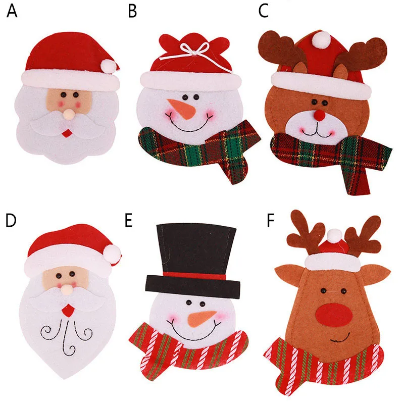 Рождественская шапка Санта-Клауса новогодняя карманная вилка нож столовые