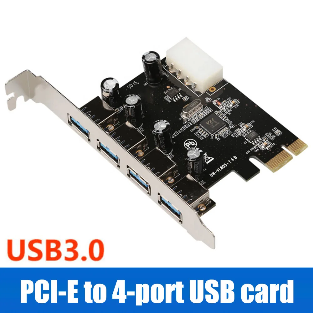 

PCI-E to USB3.0 Expansion Card with Four Ports PCI Express Adapter Converter Card Support WIN XP / VISTA / 7 / 8 /Win10