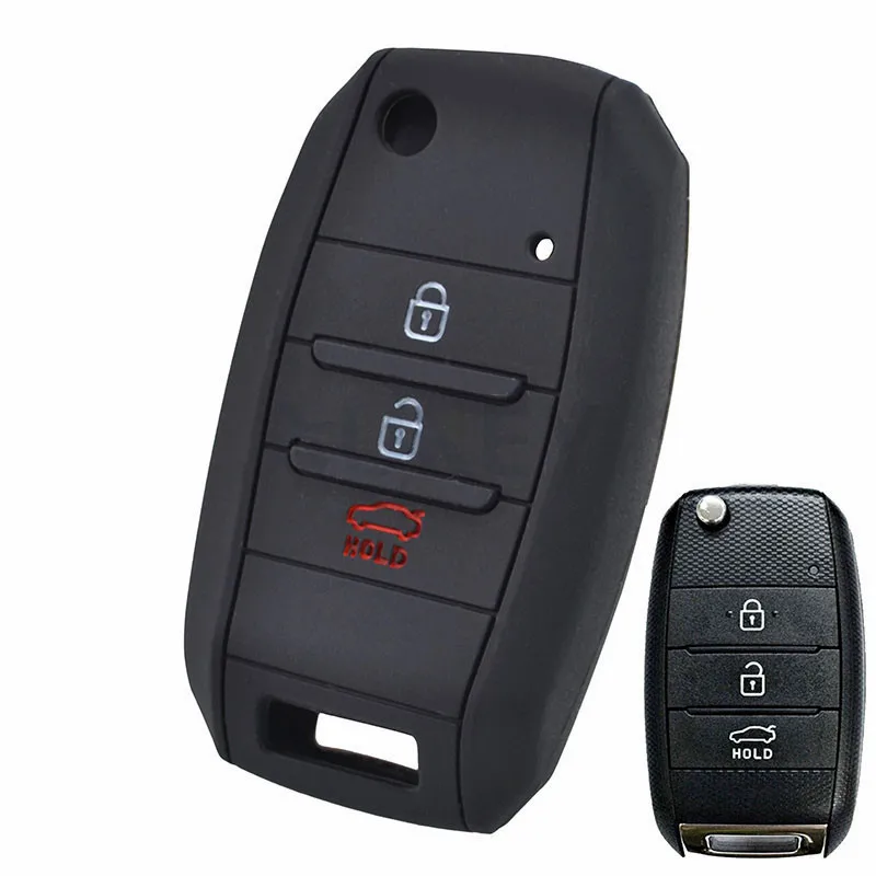 Силиконовый чехол для ключа Hyundai Solaris 2 i20 i30 i35 Azera Elantra Santa Fe Kia Rio Soul Sportage Carens Sorento Ceed