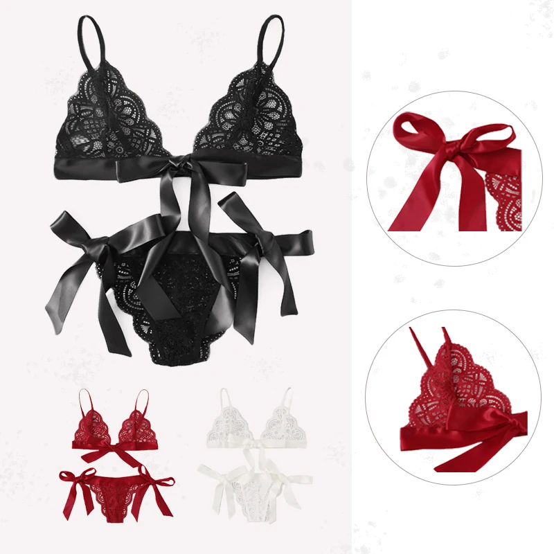 

2020 Black Sexy Bra Underwear Lace Transparent Push Up Bras For Women Lingerie Set Wireless Bralettes Comfort Sleepwear Bra Set