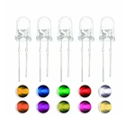 100 шт. 5 мм светодиодные диоды 5 мм набор в ассортименте белый зеленый красный синий желтый оранжевый розовый фиолетовый теплый белый светильник светоизлучающие диоды