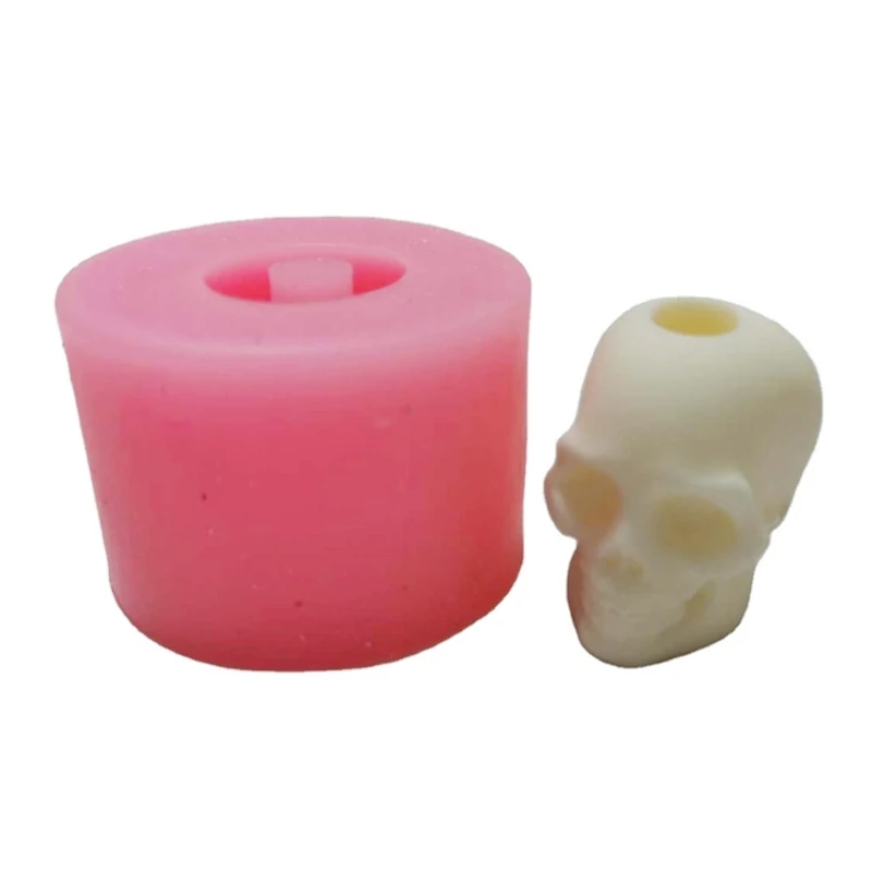 

Handmade 3D Human Skull Shape Silicone Straw Topper Mold Skull Sucker Straw Decor Resin Casting Mold Art Craft Tools