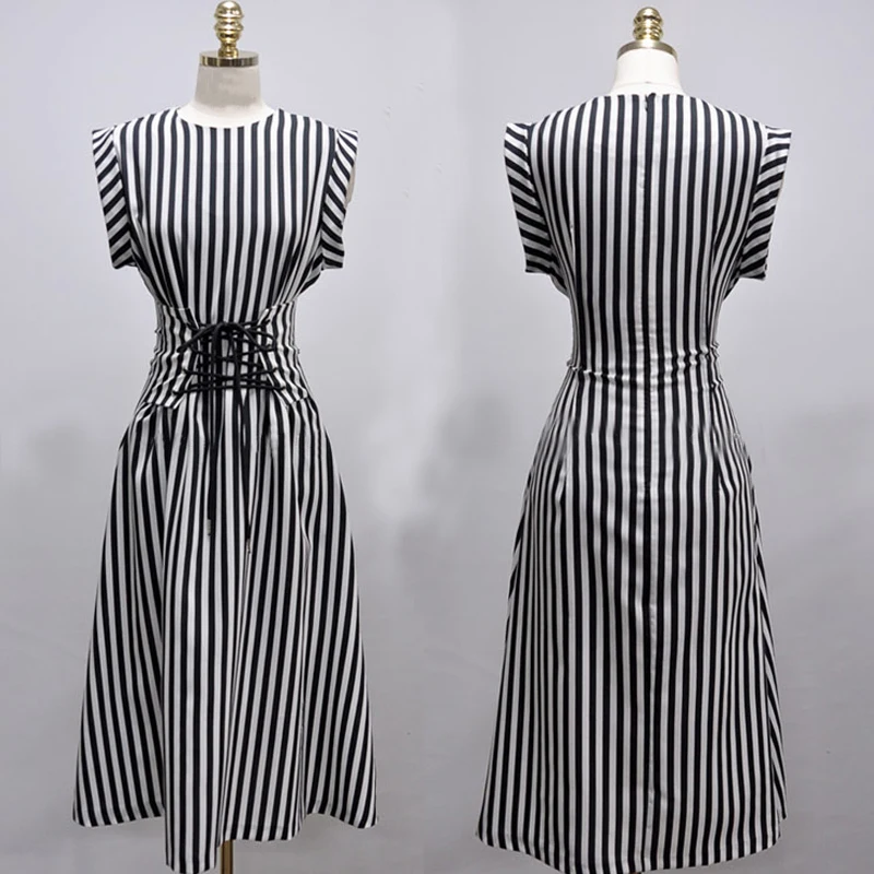 Женское длинное платье в полоску элегантное пляжное шифоновое макси Корейском