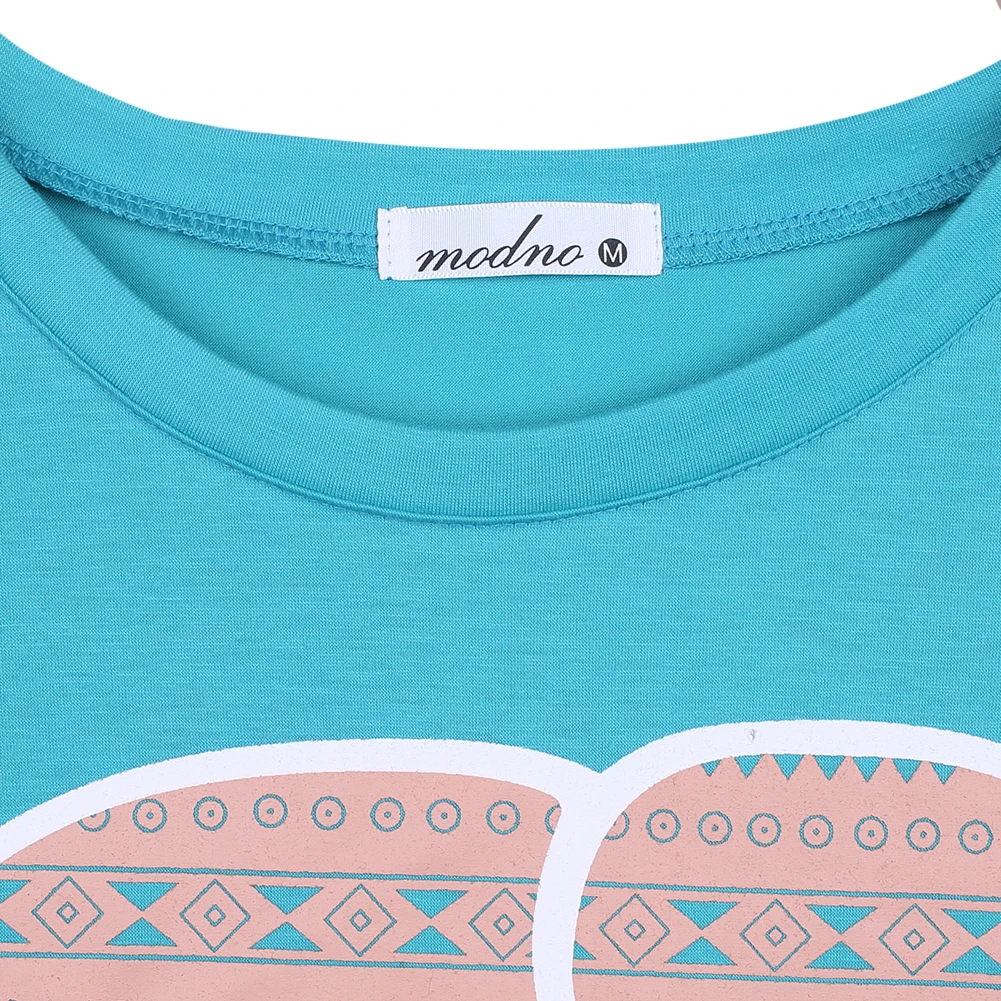 Women Top Shirt Elephant Letters Pattern Sleeveless Round Neck Tank Loose Pullover Wild Fashion Summer Clothes