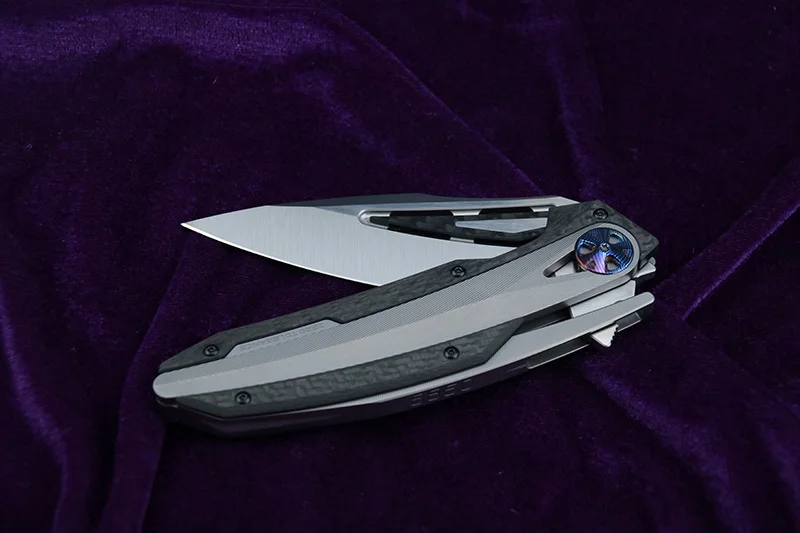 LEMIFSHE custom 0999 Флиппер складной нож m390 сталь CF титановая ручка Открытый Отдых Охота Карманный кухонный инструмент EDC инструмент