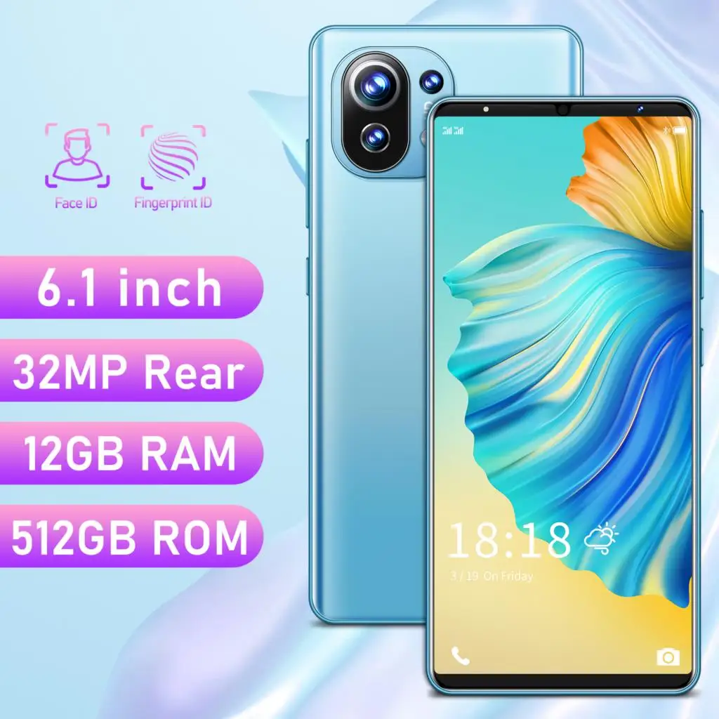 

2021 New Global Version Galaxy M11 Pro 5.5 Inch Smartphone12+512GB .5200mAh Support Face Unlock Dual SIM Mobile Phone 5G
