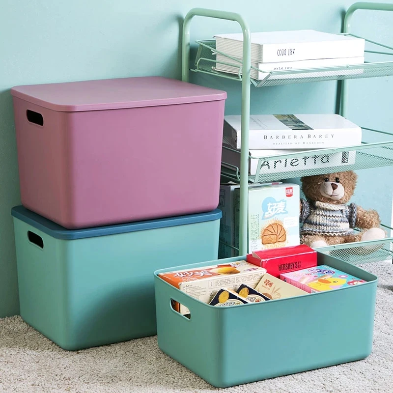 

Home Storage Box Case Snacks Toy Makeup Organizer Plastic Container Desktop Sundries Storage Basket Clothes Plastic Box