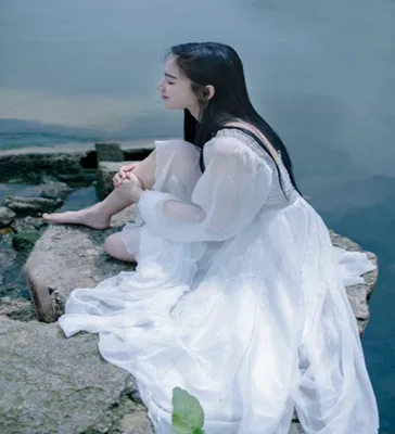 

Bohemia White Long Lantern Sleeve Maxi Spring Summer Clothes Dress For Women'S Vetement Femme 2021 Sukienka Sundress Vintage