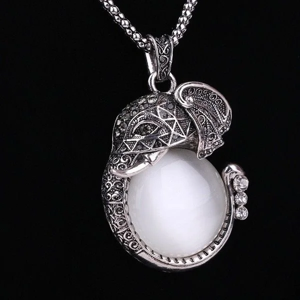 Длинная цепочка для свитера с изображением слона Женское Ожерелье лучшее