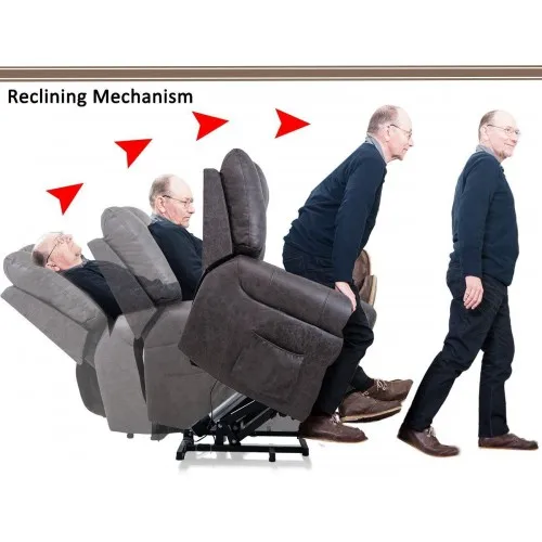 Electric Power Lift Recliner Chair PU Leather Padded For The Elderly Beige Brown Sofa Living Room |