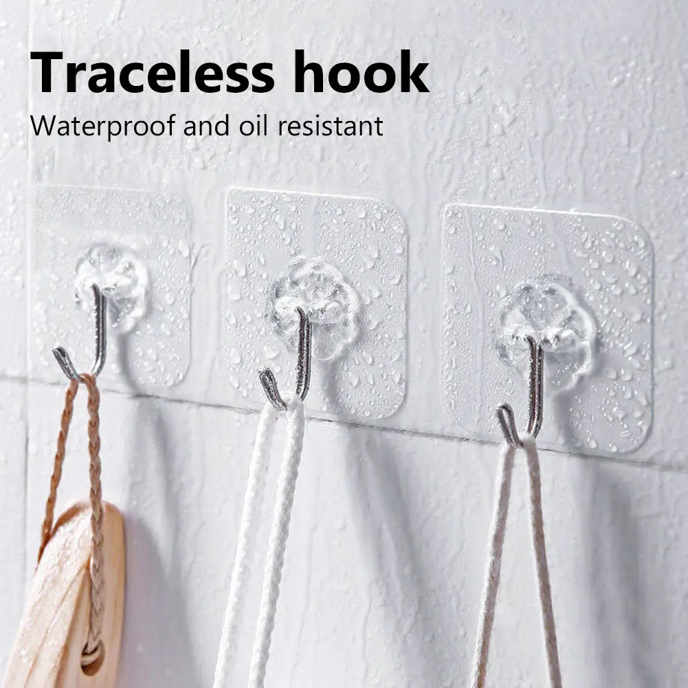 

20pcs Transparent Load Rack Sucker Seamless Sticky Wall Hangers for Kitchen Hooks Suction Adhesive Heavy Duty Strong Self Door