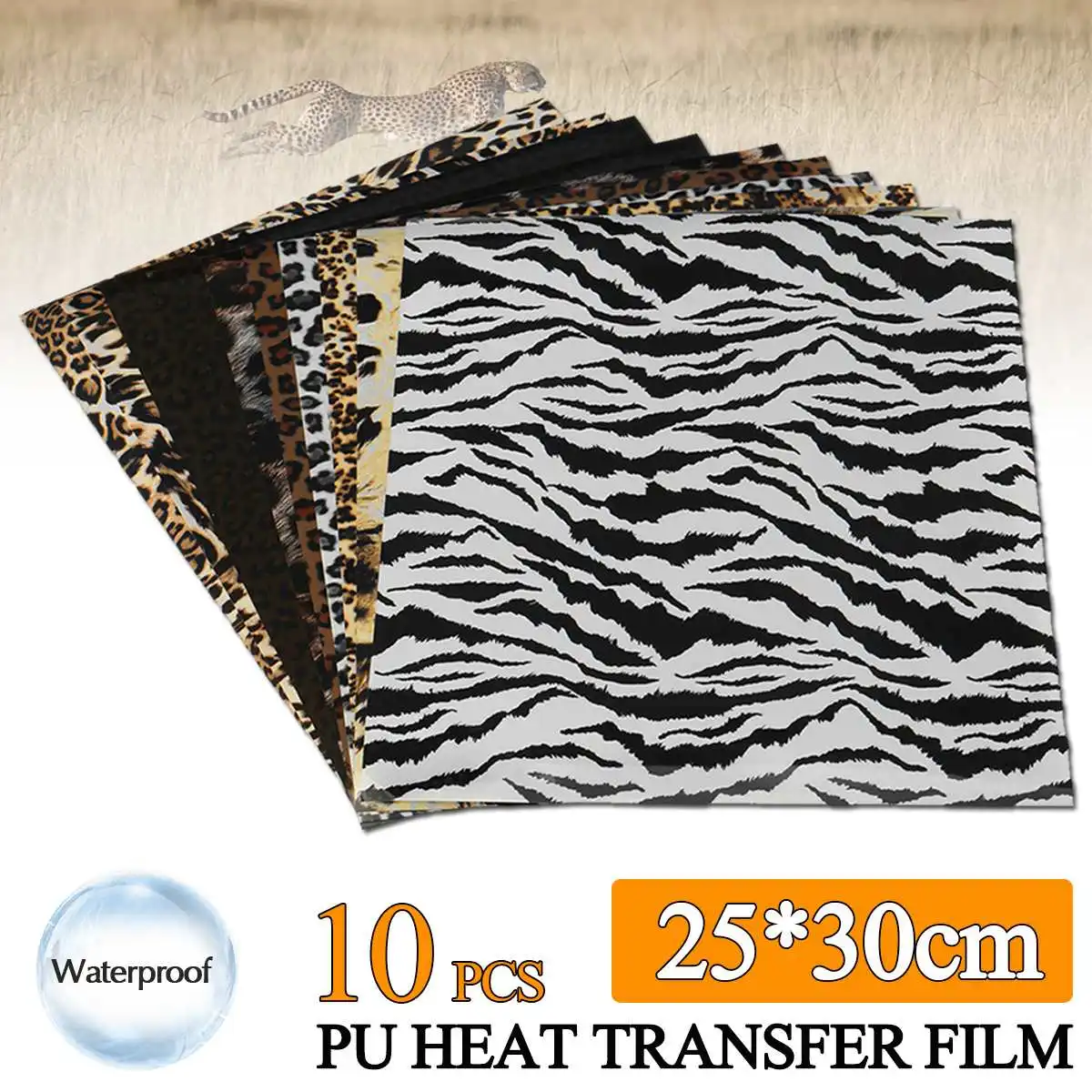 

10 шт. Сделай Сам сублимации с теплопроводным эффектом Бумага для тенниски 25X30cm Леопардовый принт переводная пленка горячего тиснения для шл...