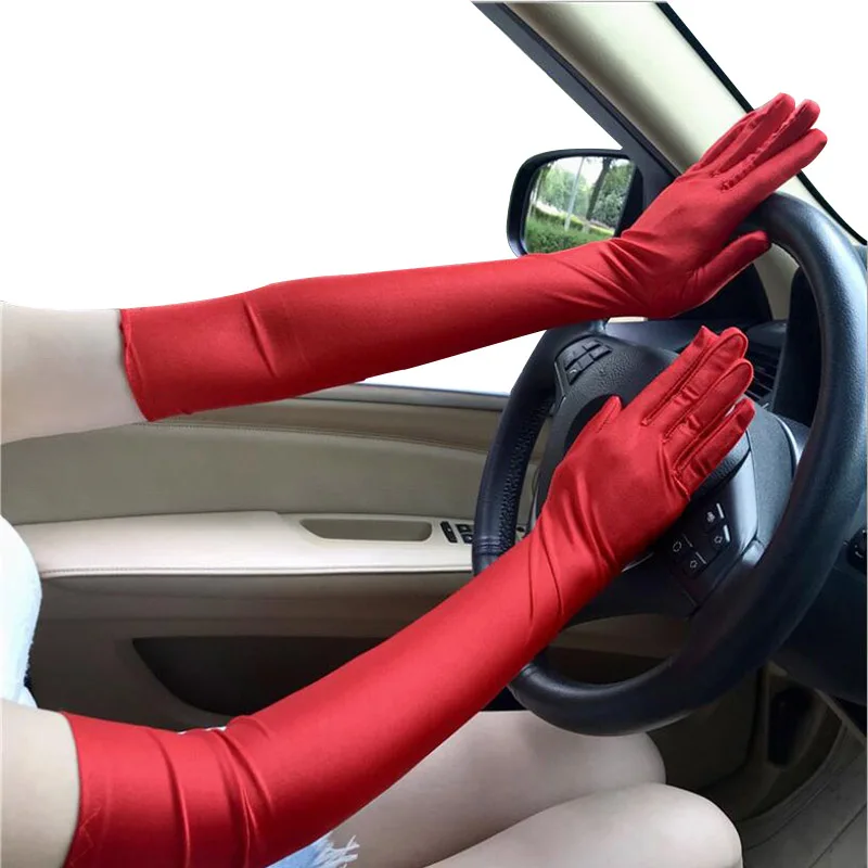 1 Pair of ladies summer sun protection gloves Thin long sleeves Anti-UV arm sleeve Spandex car bike driving | Автомобили и