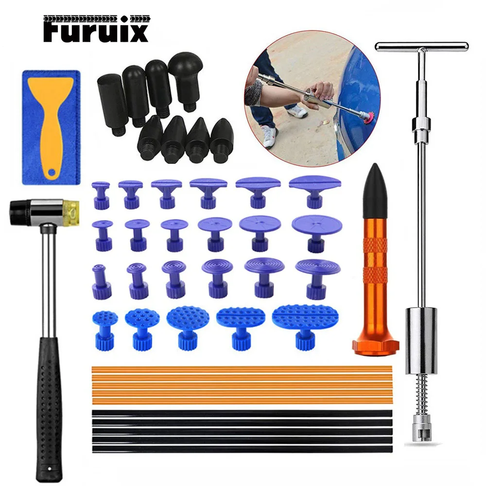 

Dent Remover with T bar Dent Puller with 23pcs Dent Puller Tabs for Car Dent Repair and Metal Surface Dent Removal