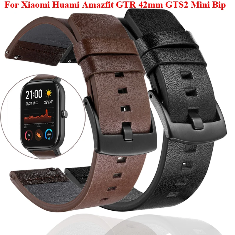 

Leather Bracelet 20mm For Xiaomi Huami Amazfit GTS 2e GTR 42mm Wrist Straps Amazfit Bip U S GTS2 Mini Smartwatch Belt Watchband