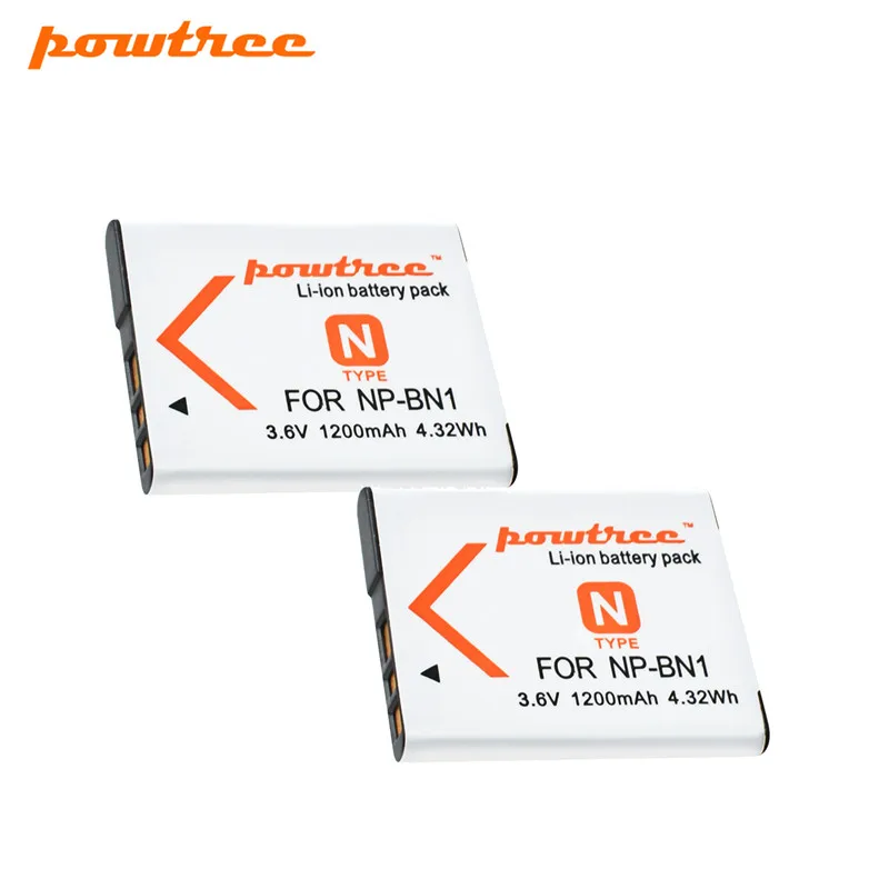 Аккумулятор Powtree 1200 мАч аккумулятор NP BN1 NPBN1 для SONY DSC WX220 WX150 камеры W390 и W630 с