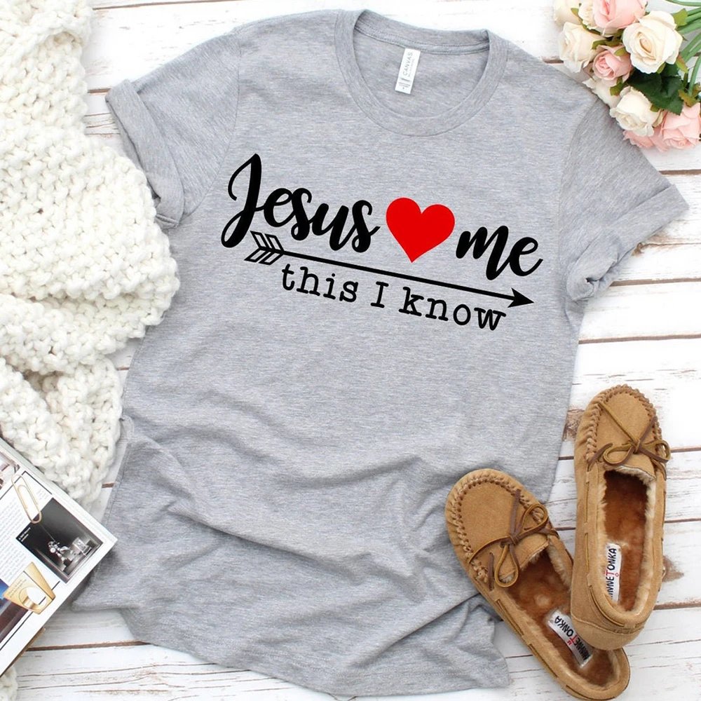 Иисус люби меня это я знаю что любящее сердце Woan Футболка с принтом Летняя мода