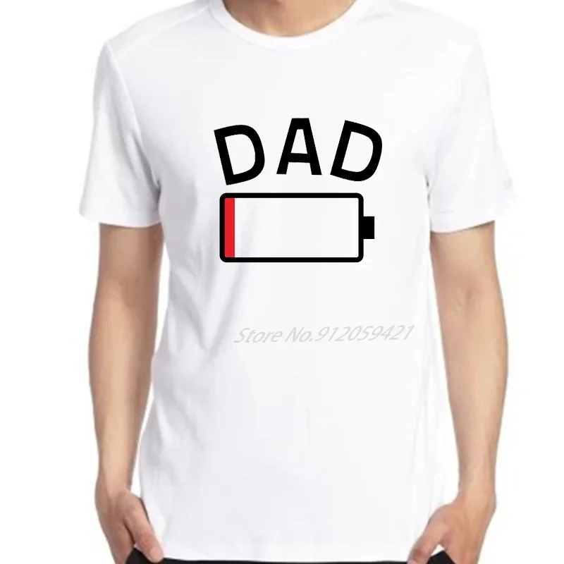 

Dad Empty Power Battery Print graphic Breathable Oversized Tee male Short Sleeve Tee Top Streetwear Harajuku Men clothing