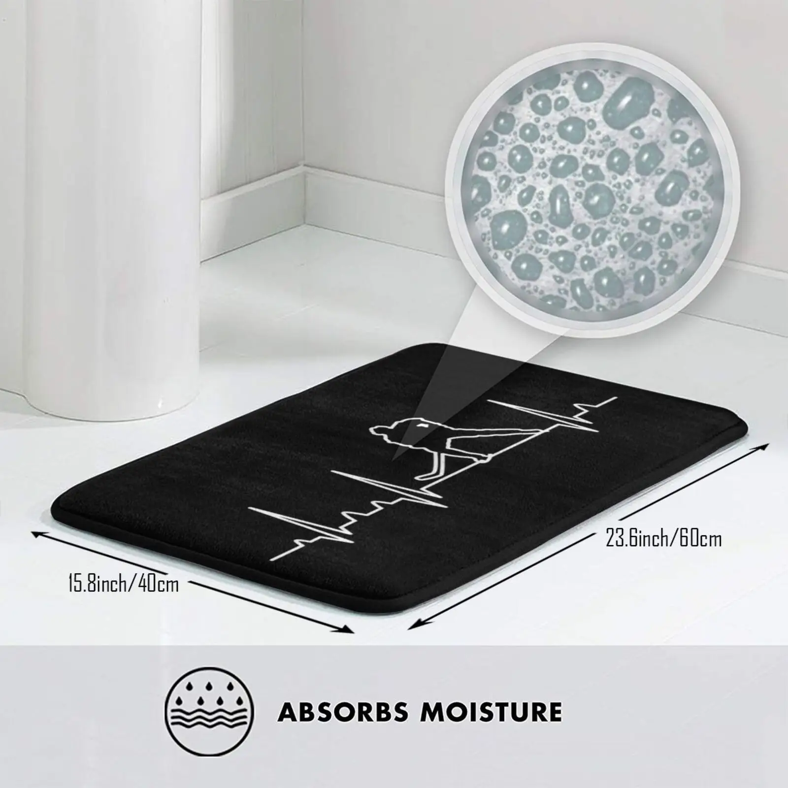 Коврик для хоккея и коньков зимний спортивный мат отдыха с рисунком сердцебиения