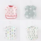 Детские нагрудники из хлопка ЭВА, водонепроницаемый нагрудник для ланча, нагрудники для младенцев с мультяшным принтом фруктов, нагрудники для кормления мальчиков и девочек, нагрудники, фартук, одежда