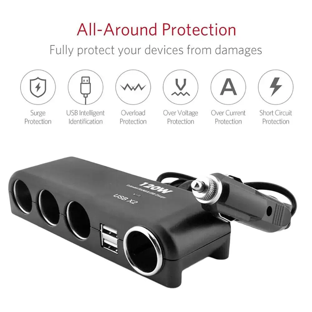 Универсальное автомобильное зарядное устройство с двумя USB-портами для