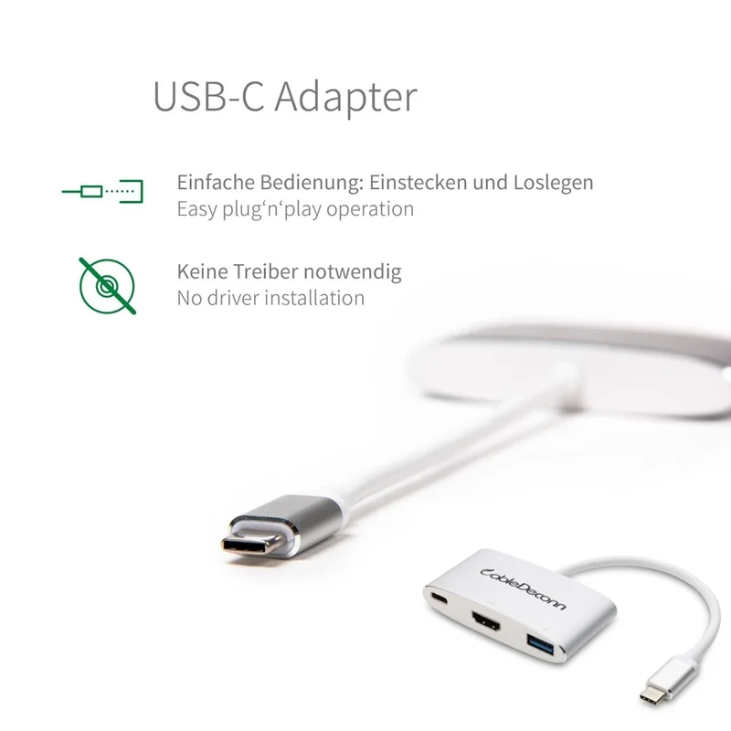 Thunderbolt 3 dock usb Type-C hub to HDMI USB 3.0 USB-C Charge Adapter cable 3in1 Multifunction converter for Macbook 2017 dell |