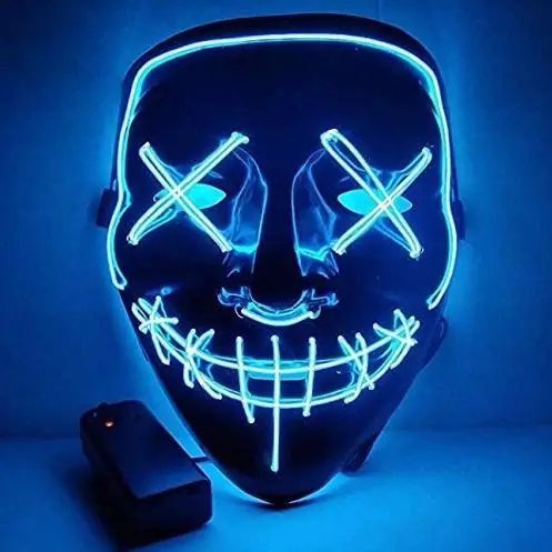 

Halloween Mask LED Maske Light Up Party Masks Neon Maska Cosplay Mascara Horror Mascarillas Glow In Dark Masque Luminous Toy
