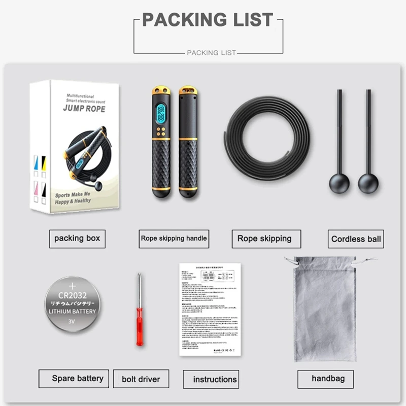 Скакалка 2 в 1 с цифровым счетчиком калорий Беспроводная для фитнеса потери веса