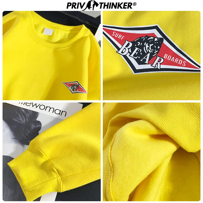 Privathinker, женские осенние корейские плотные теплые толстовки, женские пуловеры, большие размеры, с принтом, худи, для пары, зимняя одежда