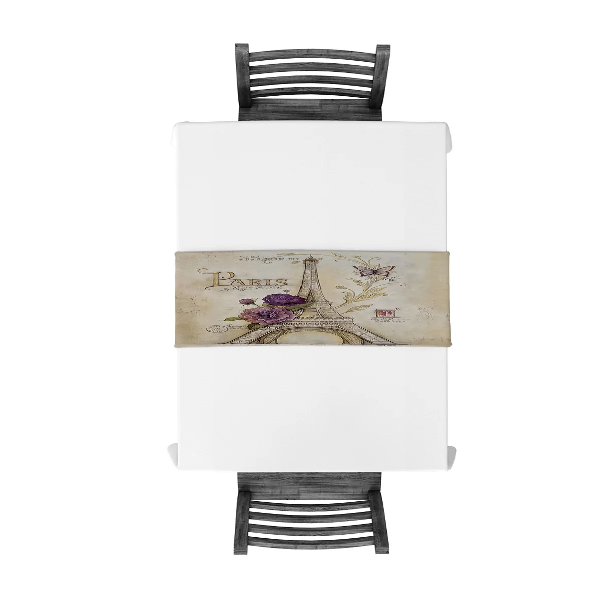 Vintage Paris Tower Butterfly Table Runner Flag Home Party Decorative Tablecloth Runners for Wedding | Дом и сад
