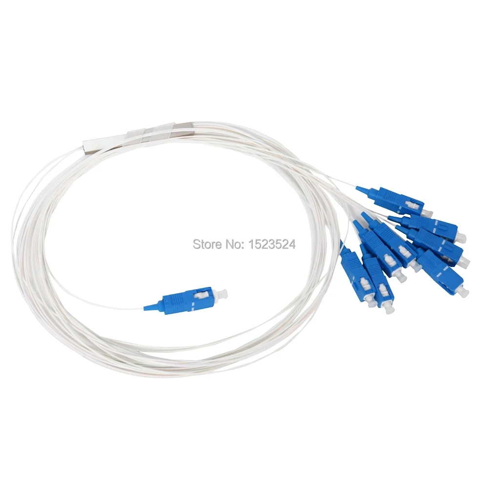 

Free Shipping 10pcs/lot 0.9mm Steel Tube 1x8 Mini SC/UPC Fiber Optic PLC Splitter