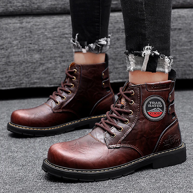 Мужские и женские ботильоны ручной работы модные водонепроницаемые ботинки на