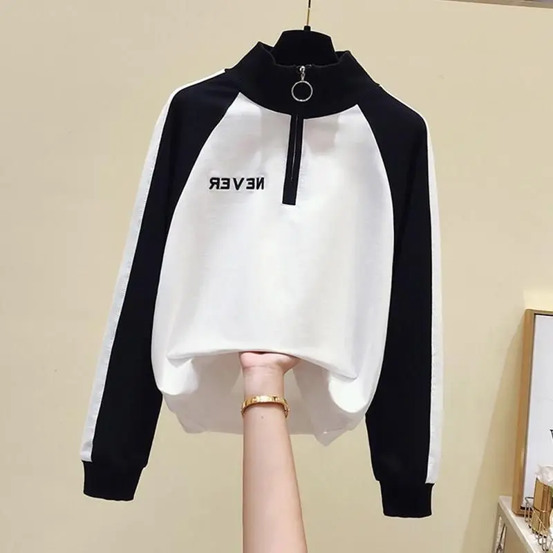 Autumn clothes korean women's sweetshirts Long sleeve Zipper Female sweatshirt Kawaii women Tops black pink Friends streetwear