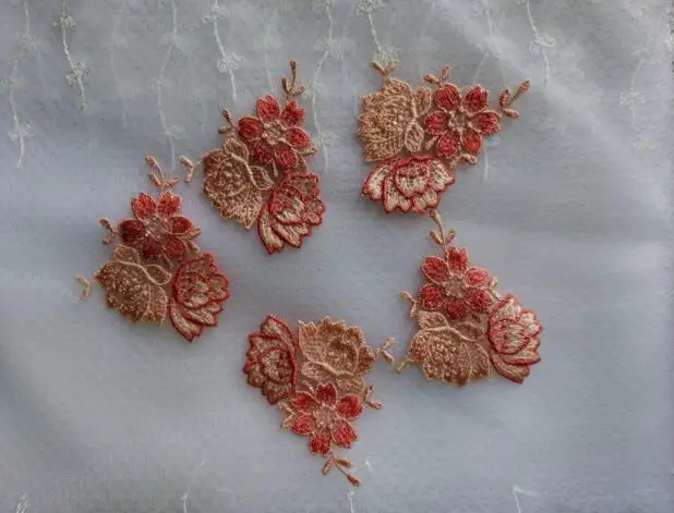 5 шт. маленькие модные вышитые цветы кружево воротник аппликация мотив нашивки