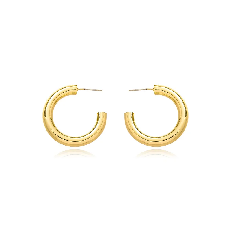 

TIMEONLY Minimalist Oversize C Shaped Hoop Earrings Street Style Fashion Jewellery for Women Ladies Anniversary Gift Charm