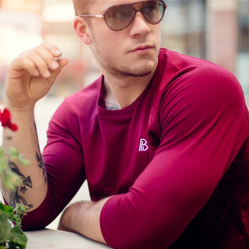 Рубашка мужская Спортивная быстросохнущая из хлопка с длинным рукавом | Спорт и