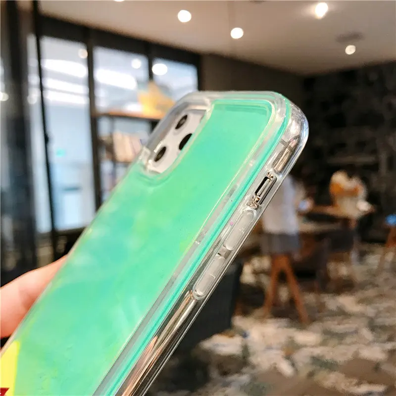 Светящийся песок сплошной цвет чехол для iPhone11 pro max Xs X 6s 6 7 8 Plus Жидкий блеск