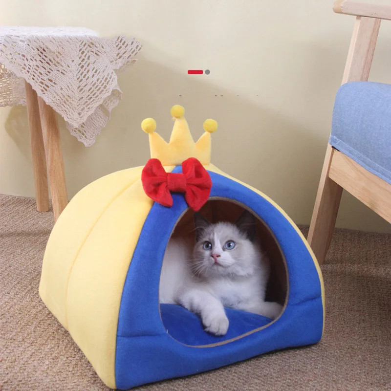 

Dog Cave Bed Comfortable Winter Kennel For Pet Puppy Kitten Sleeping Bag Top Quality King Shape Cat Beds