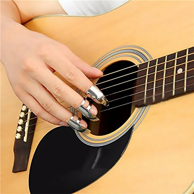 

Guitar Finger picks Guitar Picks 6Pcs Finger Picks Stainless Steel Metal Banjo Ukulele Guitar Picks