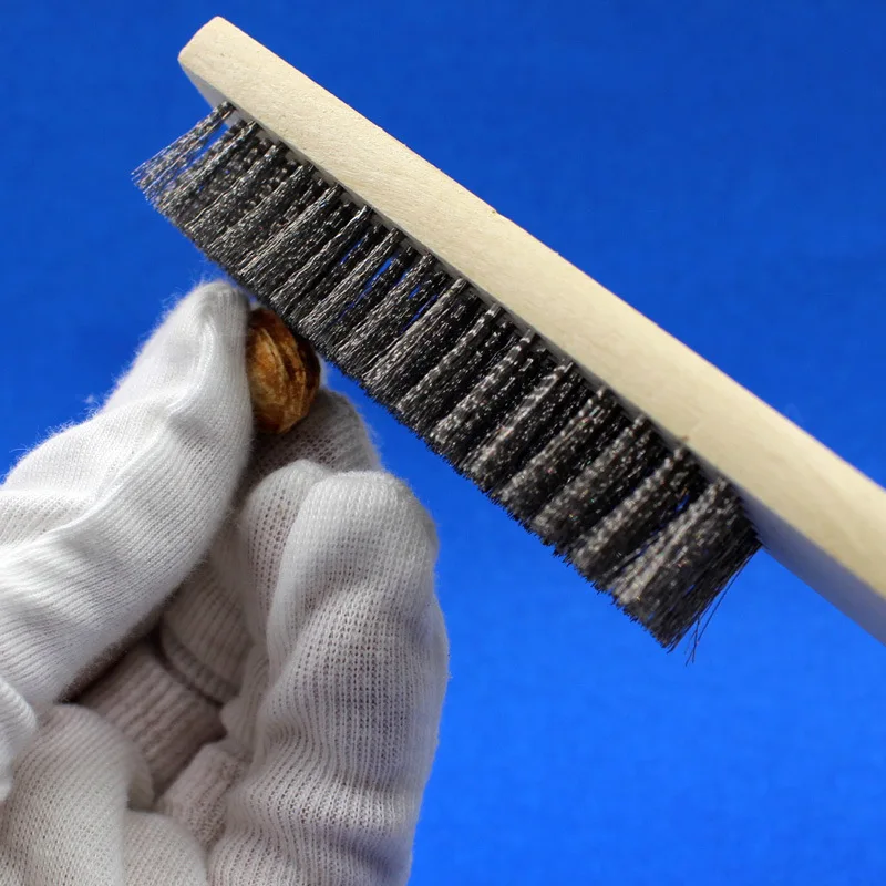 Деревянная ручка проволочной щеткой Нержавеющая сталь Краски удалить щетки для